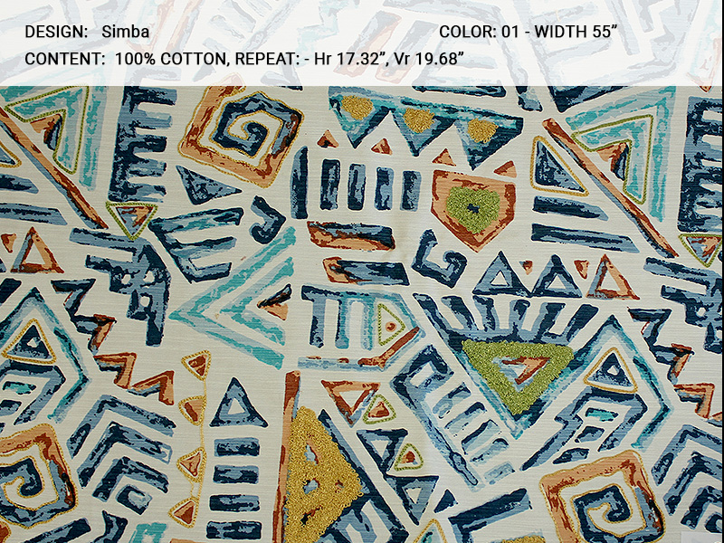 SIMBA fabric collection cover - Catania Silks