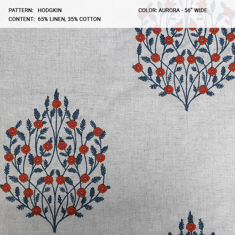 HODGSKIN fabric in Hodgkin Aurora - Catania Silks