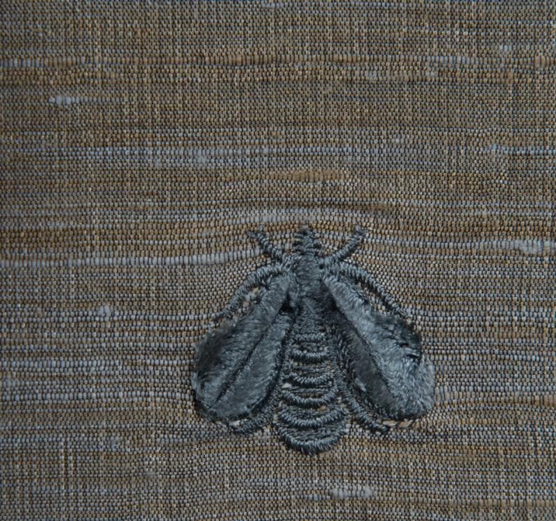 NAPOLEON BEES fabric in Napolean Bees Blue Neptune - Catania Silks