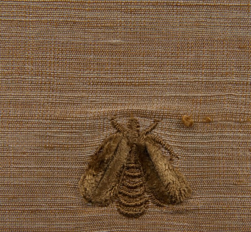 NAPOLEON BEES fabric in Napolean Bees Brown Bees - Catania Silks