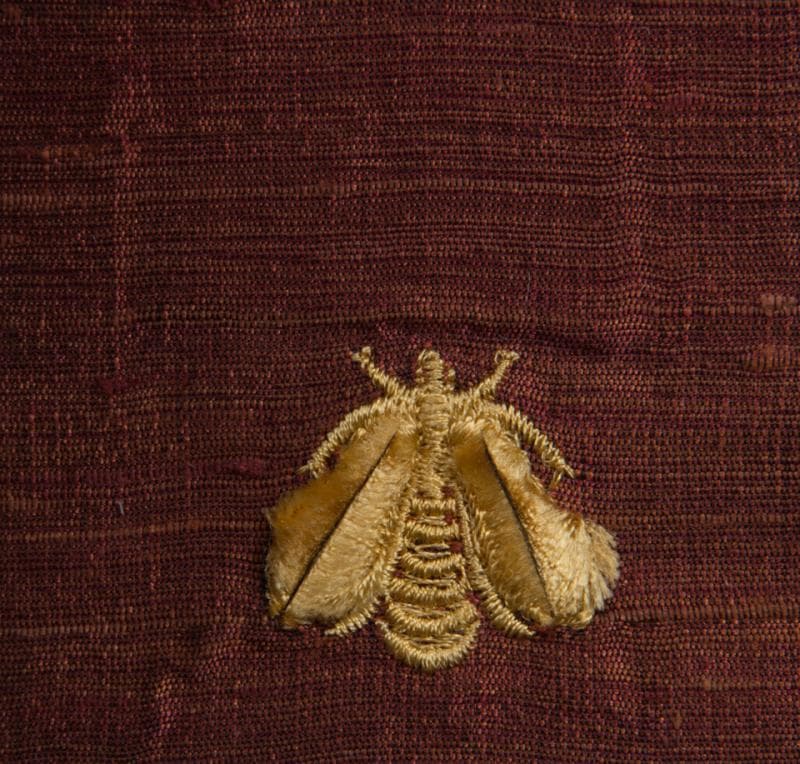 NAPOLEON BEES fabric in Napolean Bees Gold Mercury - Catania Silks