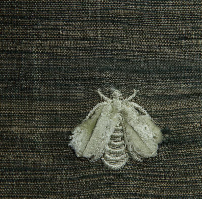 NAPOLEON BEES fabric in Napolean Bees Jade Terra - Catania Silks