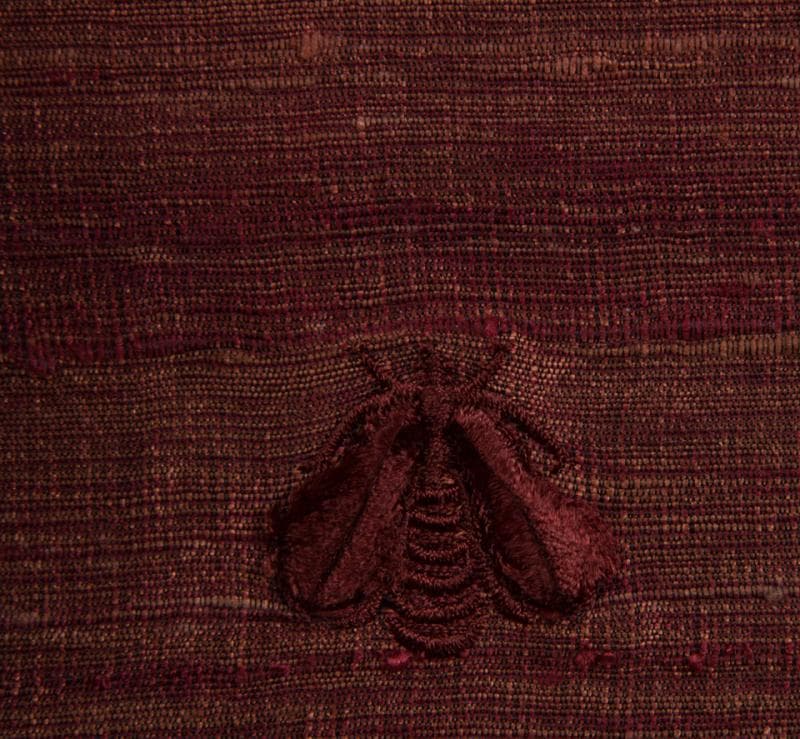 NAPOLEON BEES fabric in Napolean Bees Maroon Mercury - Catania Silks