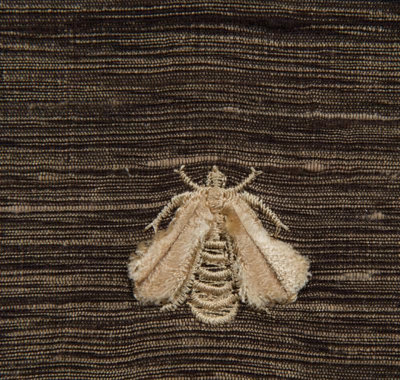 NAPOLEON BEES fabric in Napolean Bees Peach Pluto - Catania Silks