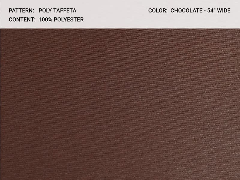 POLY TAFETTA fabric in Taffeta Chocolate - Catania Silks