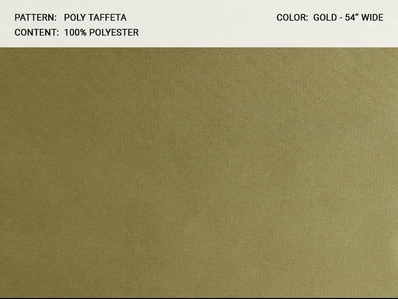 POLY TAFETTA fabric in Taffeta Gold - Catania Silks