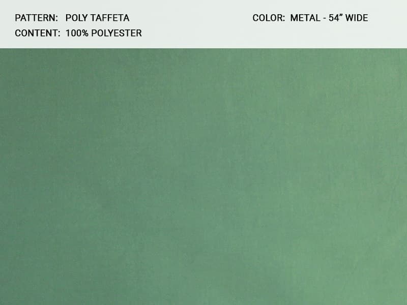 POLY TAFETTA fabric in Taffeta Metal - Catania Silks