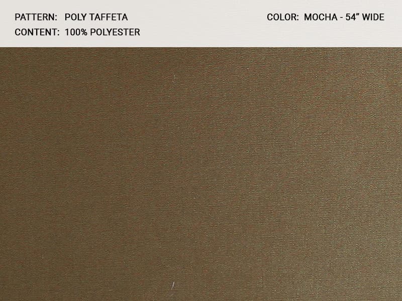 POLY TAFETTA fabric in Taffeta Mocha - Catania Silks