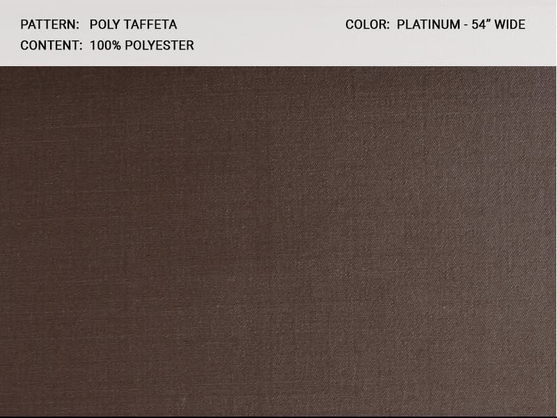 POLY TAFETTA fabric in Taffeta Platinum - Catania Silks