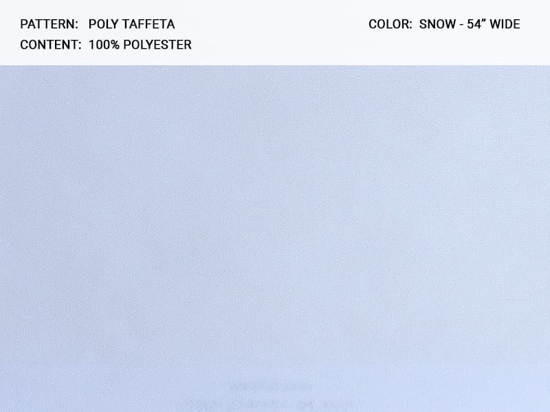POLY TAFETTA fabric in Taffeta Snow - Catania Silks