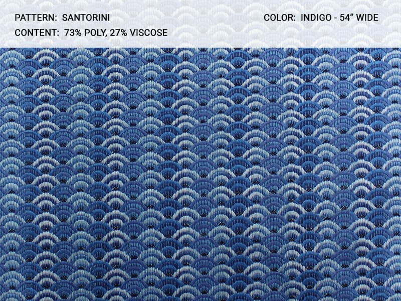SANTARONI fabric in Santorini Indigo - Catania Silks