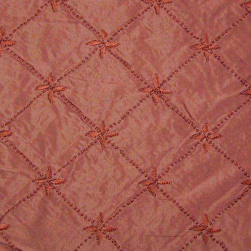 STAR EMBROIDERY fabric in Color Coppertino - Catania Silks