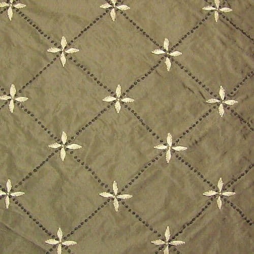 STAR EMBROIDERY fabric in Color Pale Taupe - Catania Silks