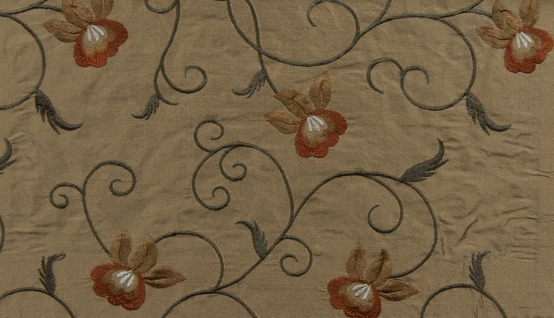 VINE & ROSES fabric in And Roses Camel - Catania Silks