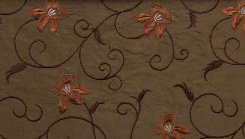 VINE & ROSES fabric in And Roses Sepia - Catania Silks