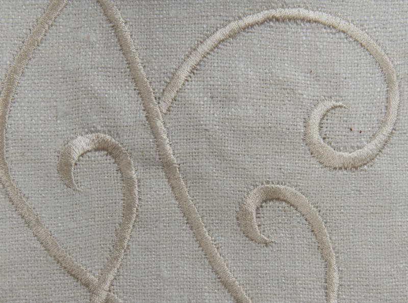 VINE EMBROIDERY fabric in Silk Vine Emboirdery Bleach - Catania Silks