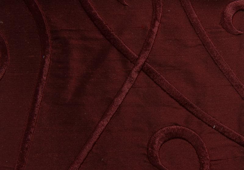 VINE EMBROIDERY fabric in Silk Vine Emboirdery Ruby - Catania Silks
